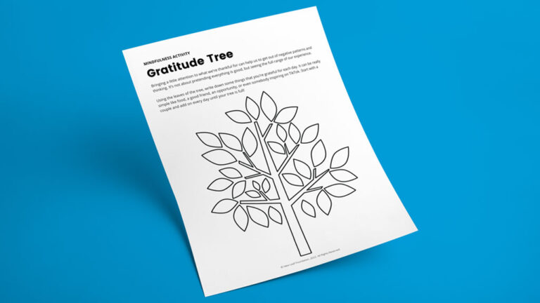 Gratitude Tree Mindful Activity Sheet | New Leaf Foundation